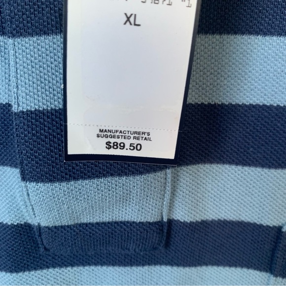 Polo by Ralph Lauren (XL) (NWT) Blue Stripe w/yellow embroidered Polo Horse - Picture 5 of 9